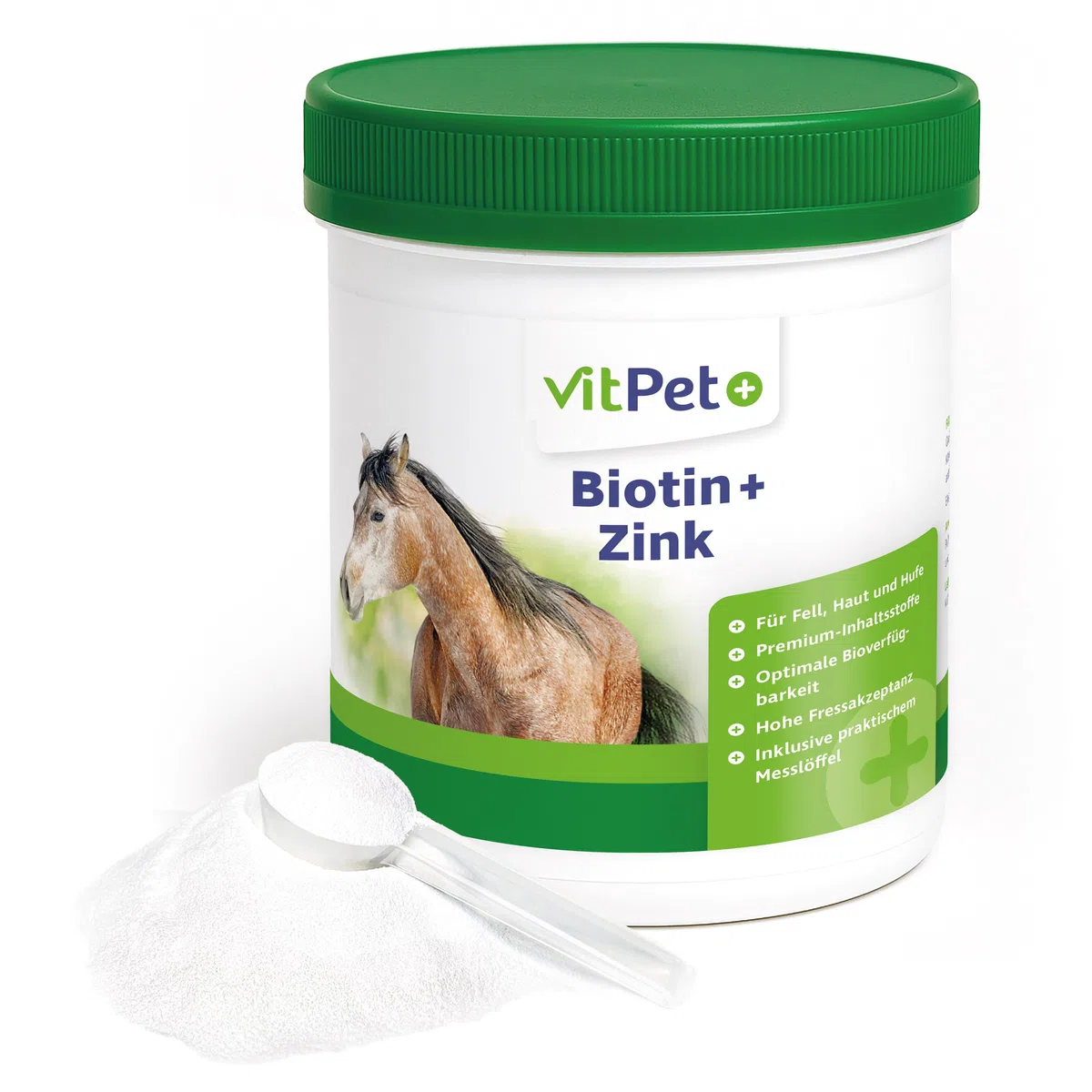 Biotin Plus Zinco – Mangime complementare di alta qualità con zinco ad alto dosaggio e cavallo biotina – 1,2 kg – per sostenere pelle, pelliccia e zoccoli – in caso di morti ed eczema – Con