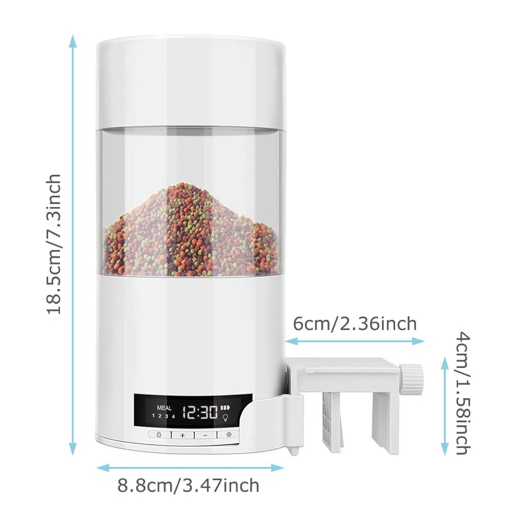 Distributore automatico per pesci da 500 ml, per acquario o piccolo acquario per tartarughe, per l'alimentazione in vacanza o in vacanza