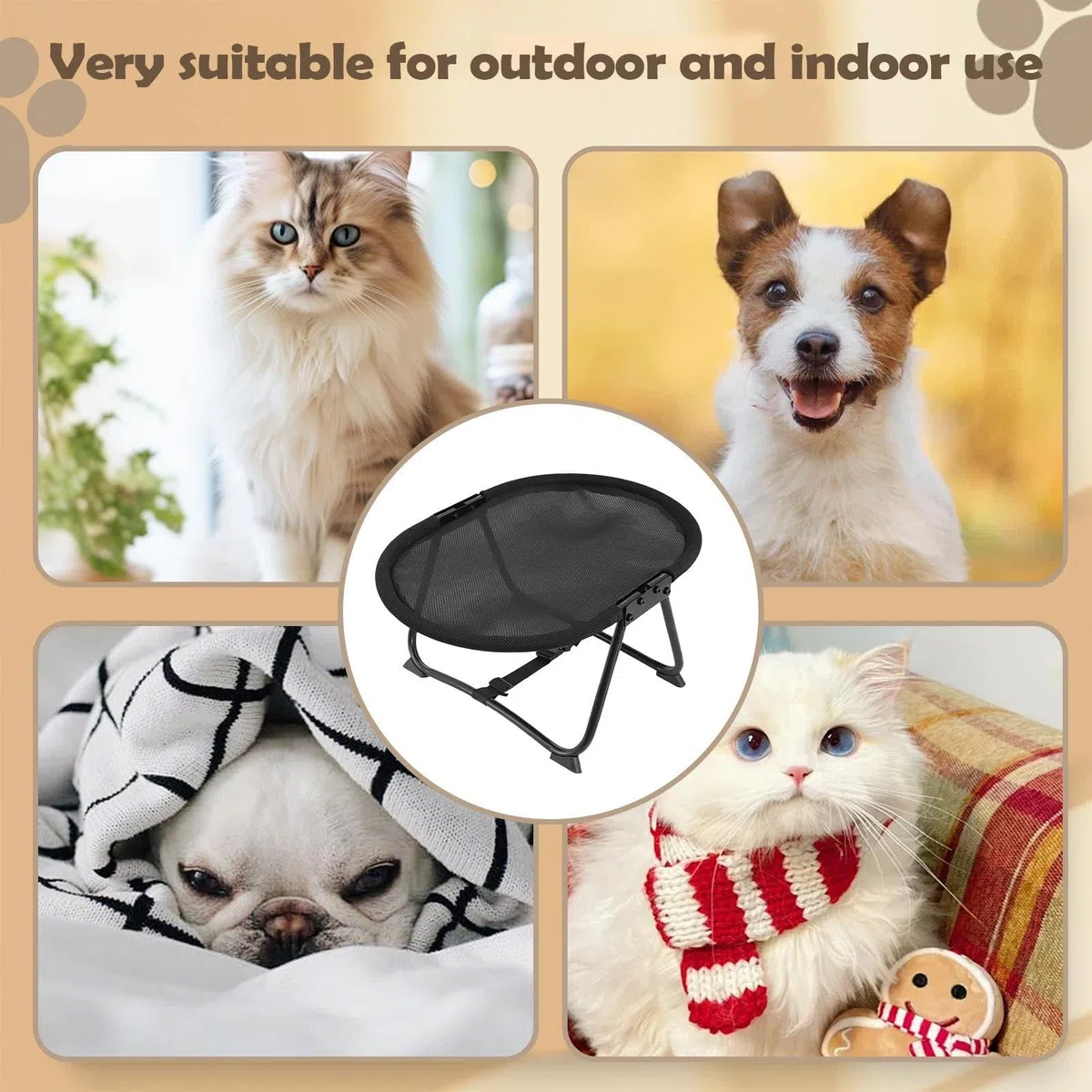Cuccia Brandina Per Cani | Brandina Portatile Pieghievole Lavabile Antiscivolo,Pieghevole 57 x 41 x 26 cm Cuccia per Cani Sollevata | Animali Domestici Gatti Cuccioli Sonno Riposo Esterno Campeggio