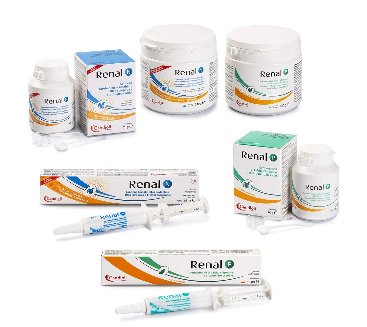 Candioli Farmaceutici - Renal P, Integratore per Cani e Gatti, Barattolo da 240 g