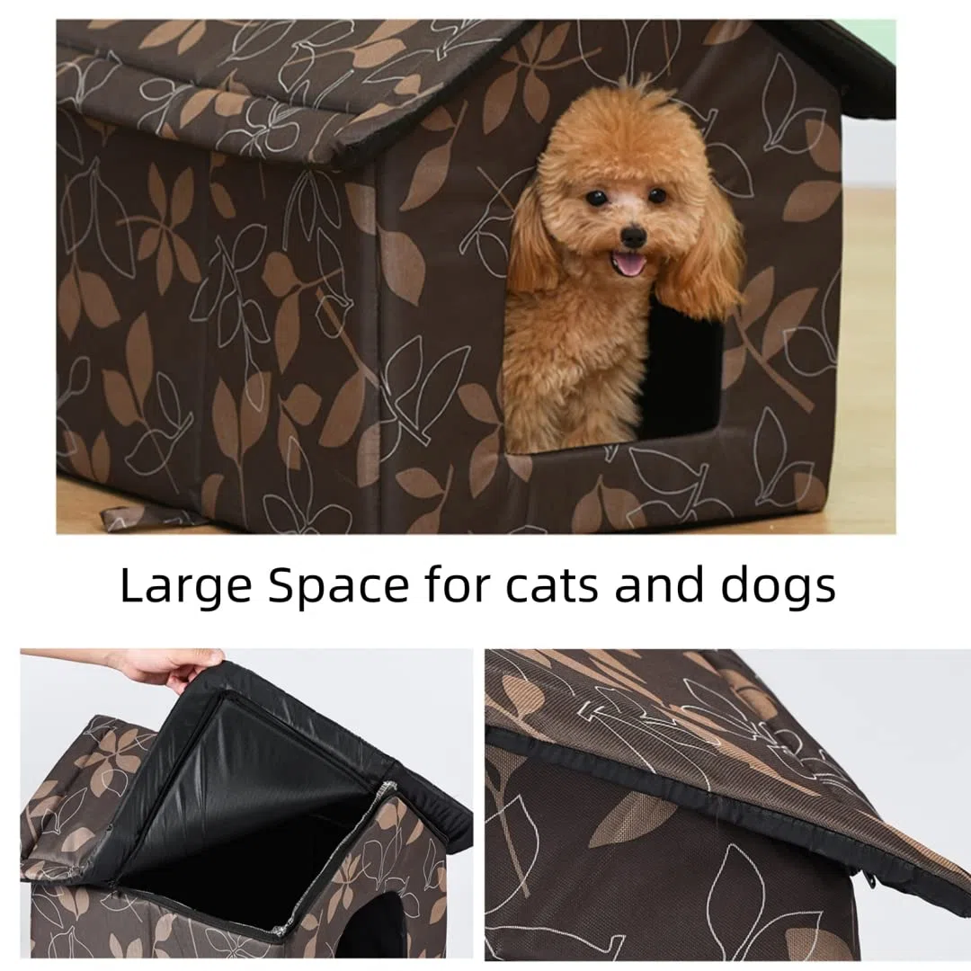 Casetta per Gatti per Esterni Rifugio Randagi Cuccia per Gatto da Esterno Tenda Impermeabile per Gatti Con Cuscino Rimovibile