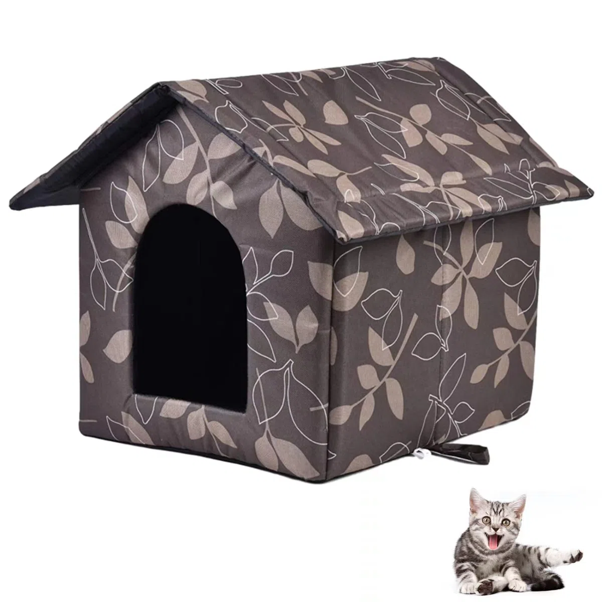 Casetta per Gatti per Esterni Rifugio Randagi Cuccia per Gatto da Esterno Tenda Impermeabile per Gatti Con Cuscino Rimovibile