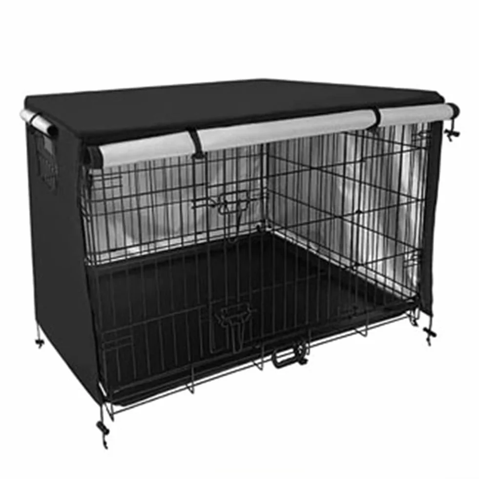 Copertura per gabbia per cani di grandi dimensioni, copertura per conigliera, copertura per gabbia per animali domestici, in tessuto Oxford per esterni, copertura termica antivento e impermeabile, per