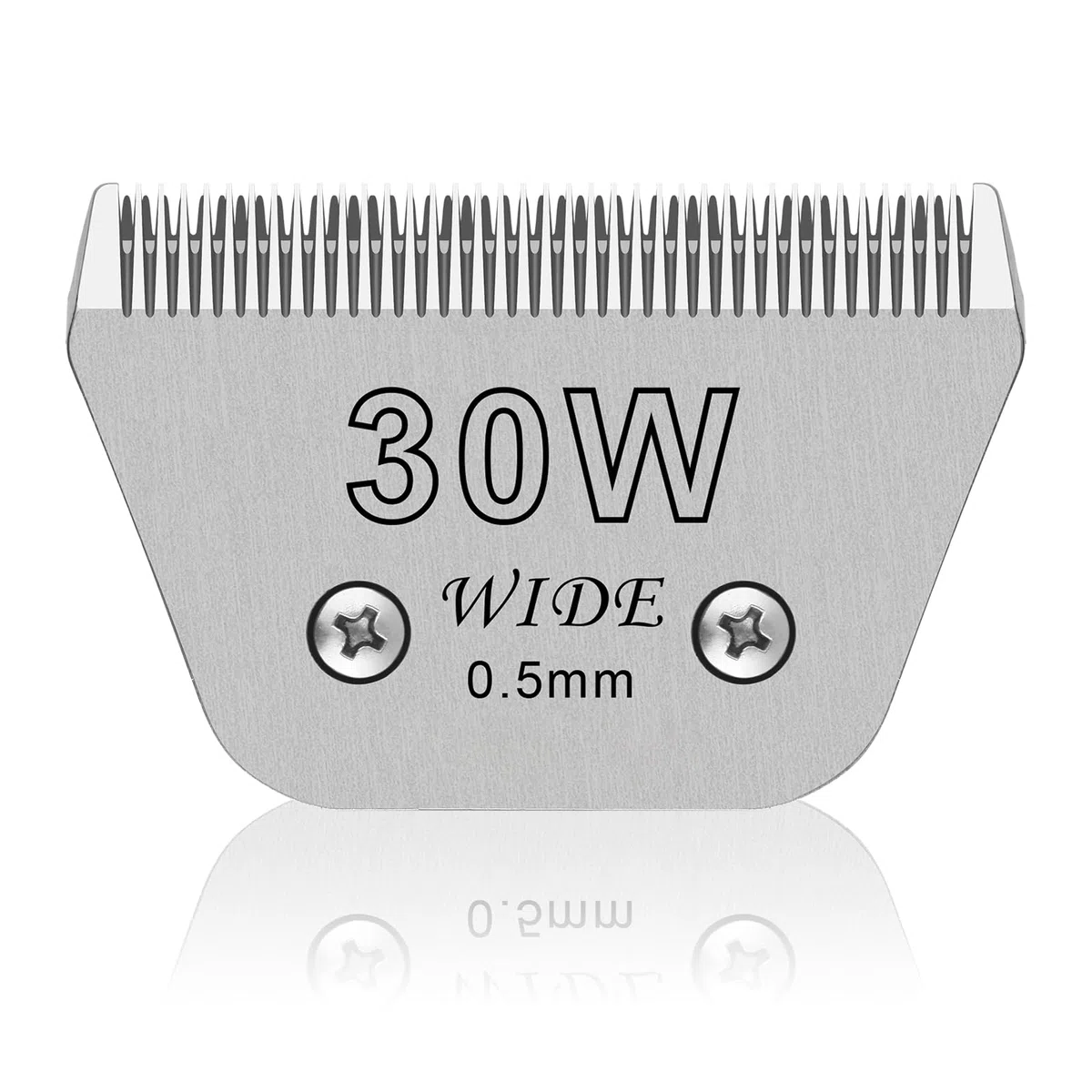 Lame Rimovibili Larghe 30W per la toelettatura degli Animali Domestici,compatibili con tosatrici Andis,Oster A5,Wahl KM10/Moser 45/Masterclip A5,Lunghezza di Taglio 0,5 mm (1/50 di Pollice)