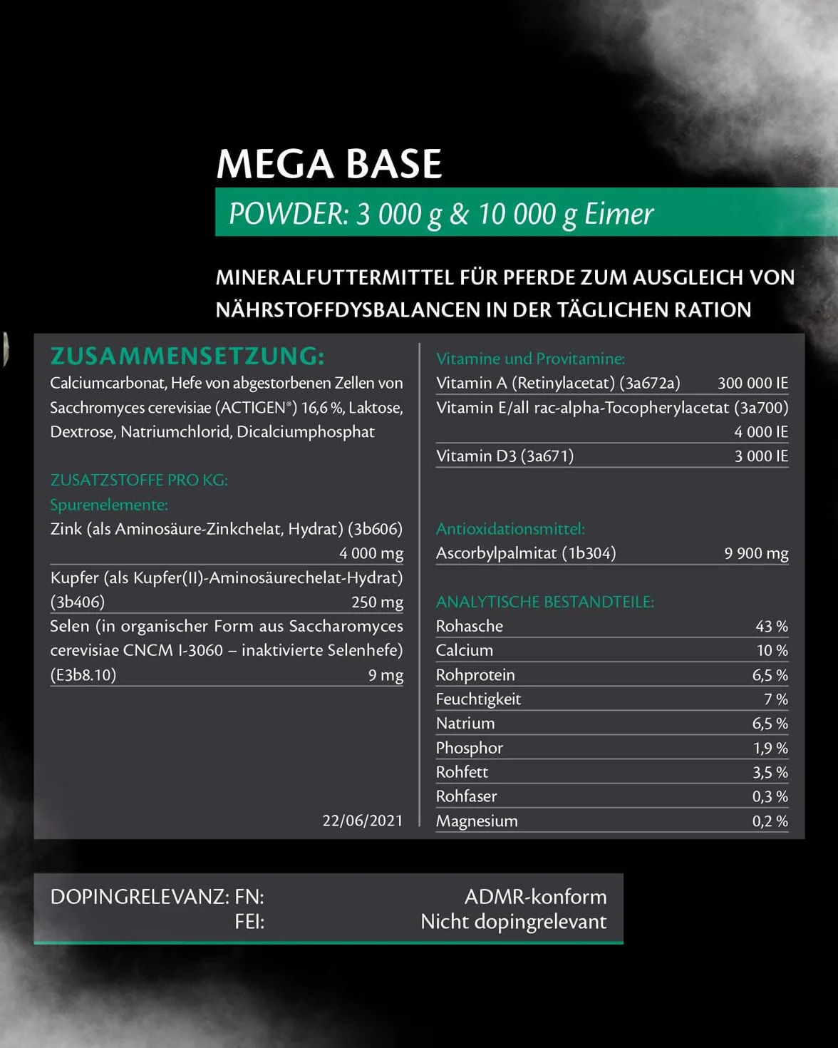 EQUISTRO® Mega Base | Mangime complementare per Cavalli | Mangime Minerale di Alta qualità per sostenere Il fabbisogno di nutrienti | 3 kg