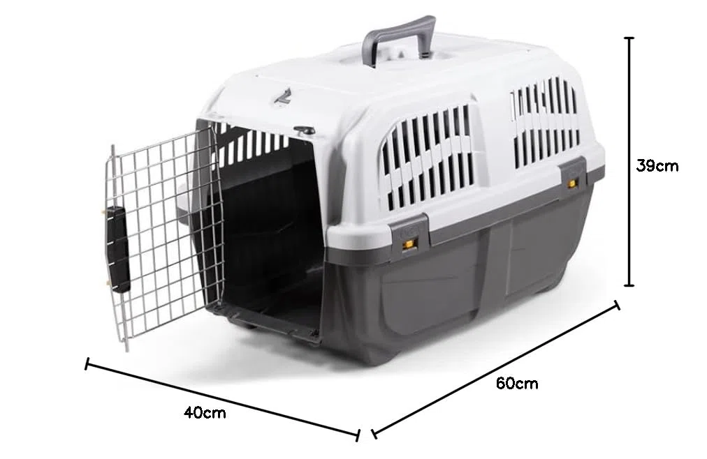 MPS SNC TRASPORTINO per Cane Gatto SKUDO IATA da Viaggio Trasporto Auto OMOLOGATO 60x40x39(h) cm