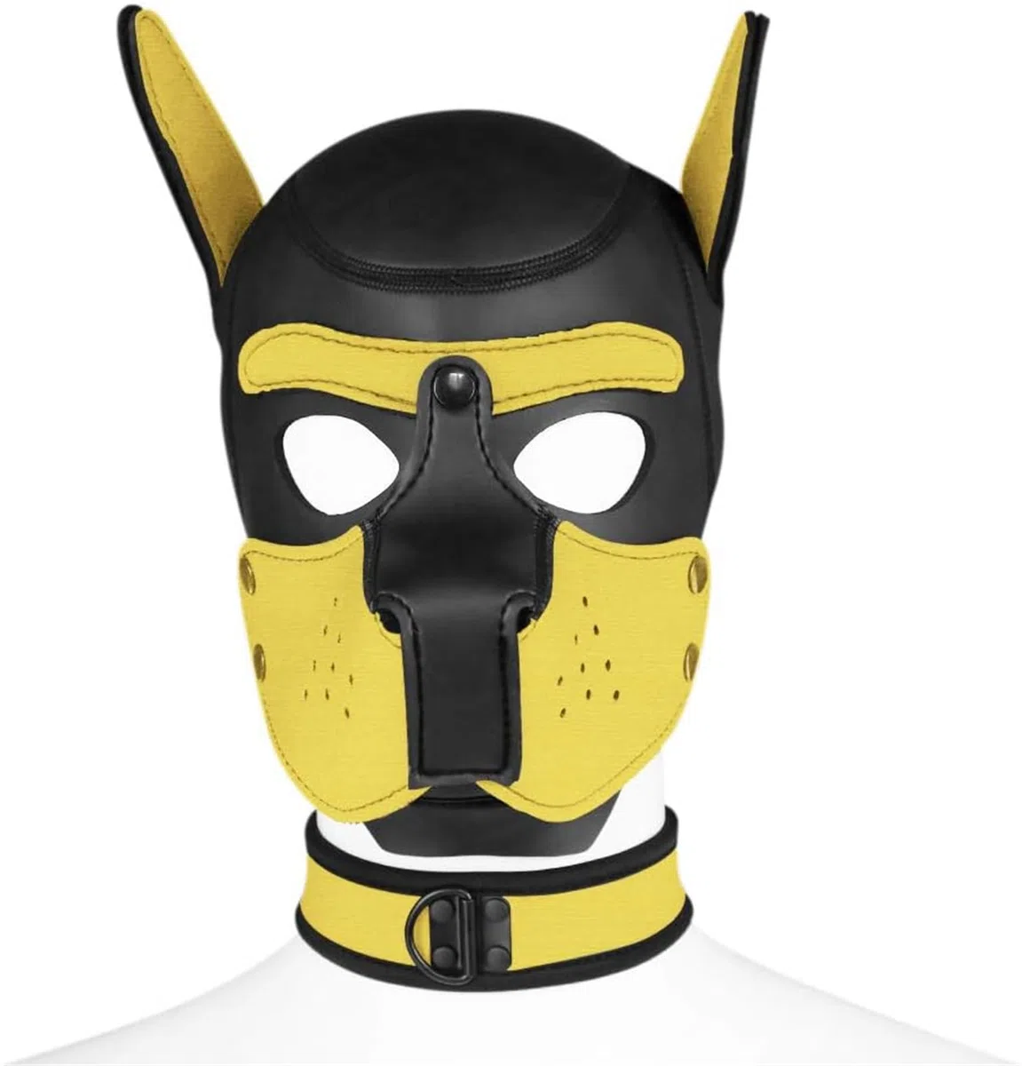Maschera in neoprene per cucciolo con colletto, rimovibile, per cosplay e cuccioli, maschera per Halloween, costume da festa