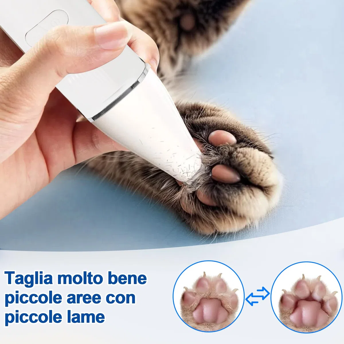 4 In 1 Tosatrice Per Cani Professionale, Rasoio Per Cani Con Luce LED E Lampada Viola UV, Silenzioso Tosatrice Per Gatti, Per Corpi, Zampe, Occhi, Orecchie, Viso (Bianco)