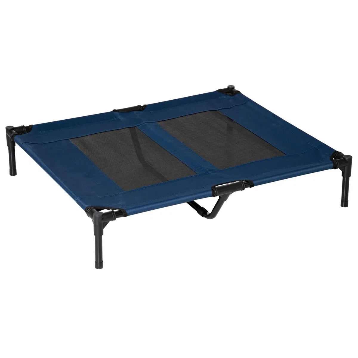 PawHut Brandina per Cani Rialzato con 600D Tessuto a Rete, Lettino per Cani Grandi da Viaggio con Peso fino a 30 kg, 91.5x76.2x18 cm, Blu