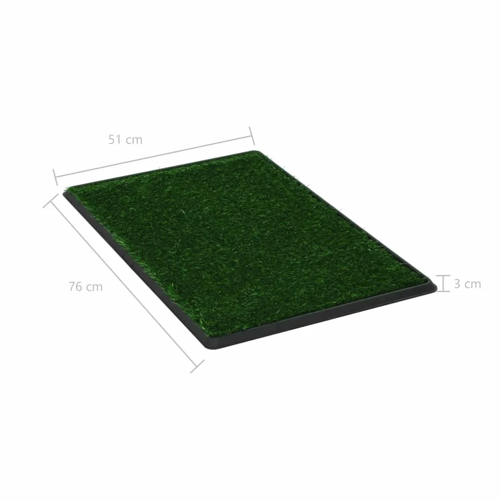 vidaXL Tappetino Igienico Cani con Erba Sintetica Funzionale Pratico Efficace Durevole di Qualità Resistente Conveniente WC Lettiera Verde 76x51x3 cm