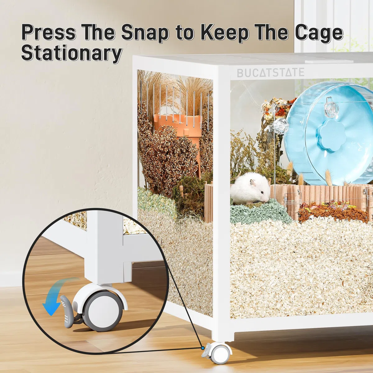 BUCATSTATE Cage 3.0 - Ruota universale e accessori impilabili, accessori Cage 3.0 che supportano lo spostamento e l'impilamento, solo per gabbie metalliche Bucatstate 3.0, non per Cage 2.0 (bianco)