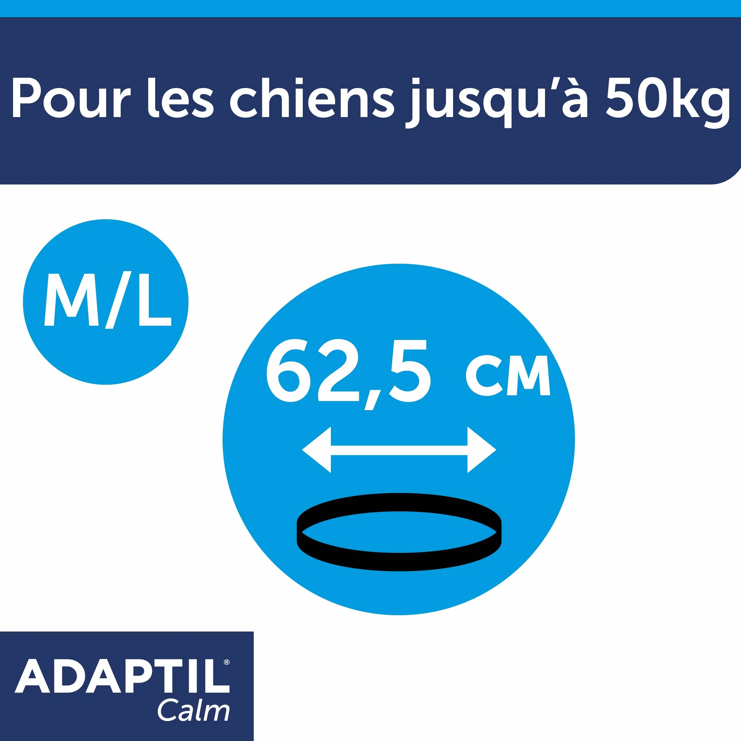 ADAPTIL Calm - Collare Antistress per Cani di Taglia Medio-Grande, Circonferenza Collo Fino a 62,5 cm