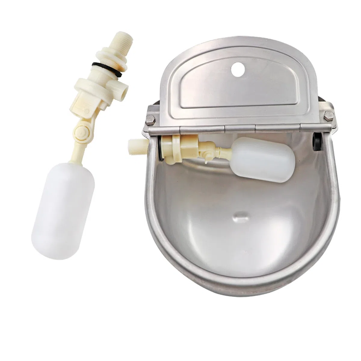 Abbeveratoio Automatico per Cani con 2 Valvole A Galleggiante Regolabili, Abbeveratoio per Bovini In Acciaio Inox per Bue, Cavallo, Capra, Pecora, Abbeveratoi Automatici per Polli