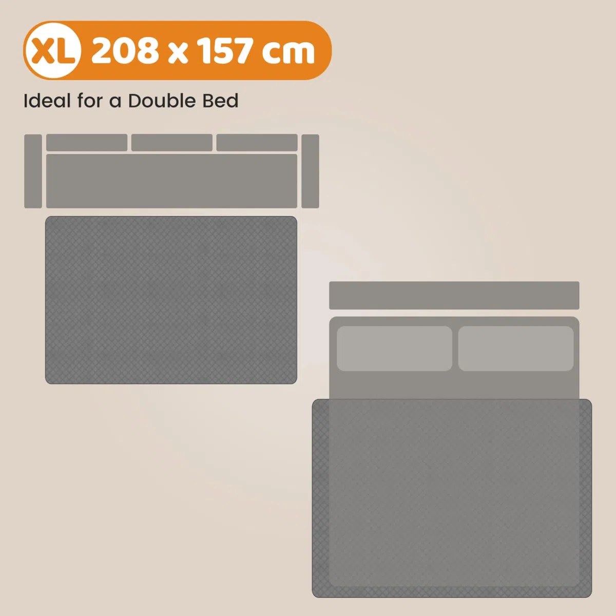 Nobleza Copridivano Impermeabile per Animali 208x157cm, Coperta Impermeabile per Cani, Protezione Assoluta per il Tuo Divano e Letto! Lavabile, Antiscivolo e Super Facile da Pulire, Grigio
