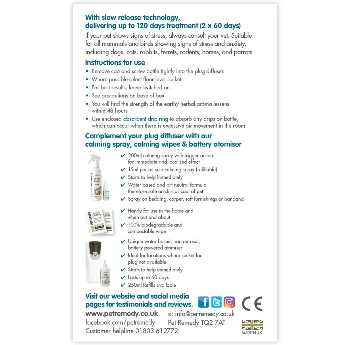 Pet rimedio Naturale de-Stress e calmante Confezione di Ricarica, 40 ml, Confezione da 2