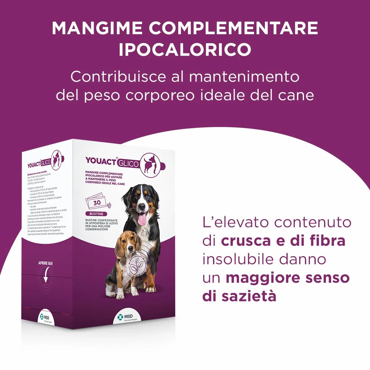Glico 30 Bustine - Mangime Complementare Ipocalorico, Contribuisce al Mantenimento del Peso Corporeo Ideale, Contribuendo A Ridurre I Rischi Associati al Sovrappeso E All'Obesità del Cane.