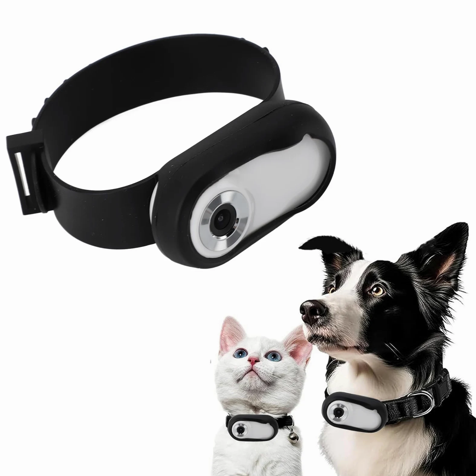 Greensen Fotocamera per Collare Cani e Gatti, Mini Action Camera Subacquea HD 1080P, Grandangolo 170°, per Animali Domestici