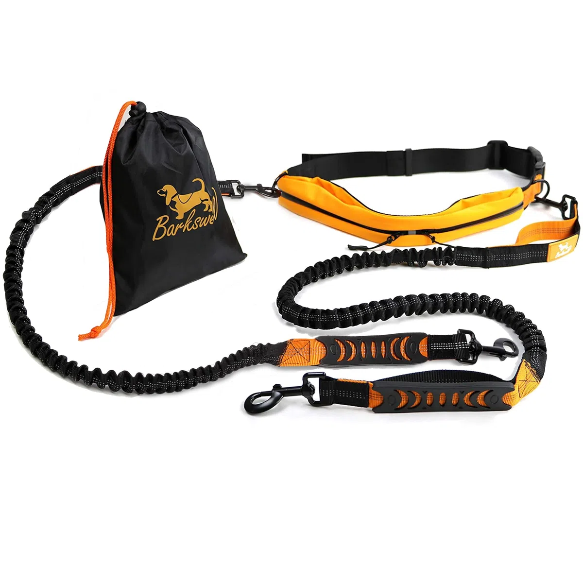 Guinzaglio Mani Libere per Cani - Da Corsa, Cintura Dog Trekking/Jogging, Canicross Fino a 60 Kg