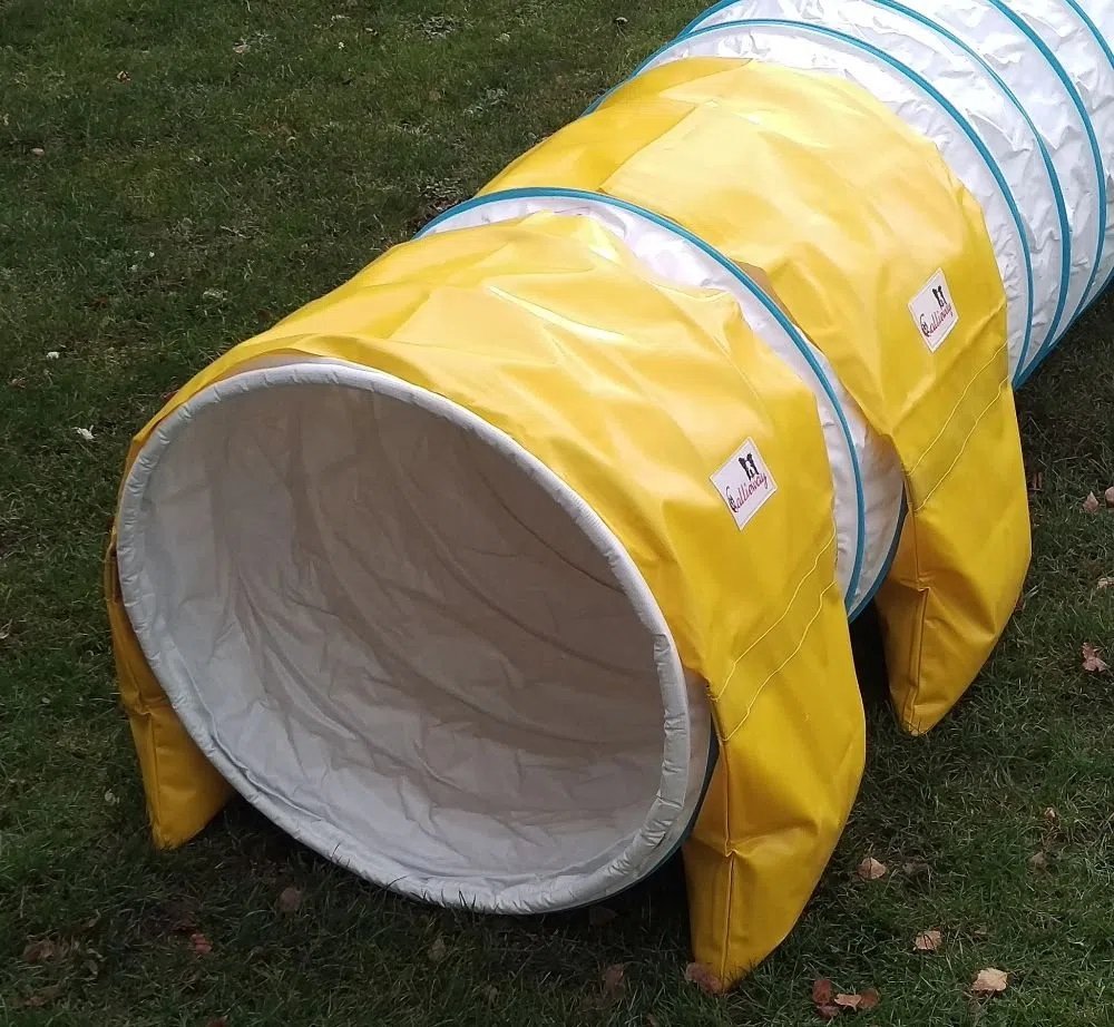 Callieway Confezione Doppia - Due Sacchi di Sabbia „Basic Adatto per Tunnel agilità Ø 60 Centimetri (Giallo)