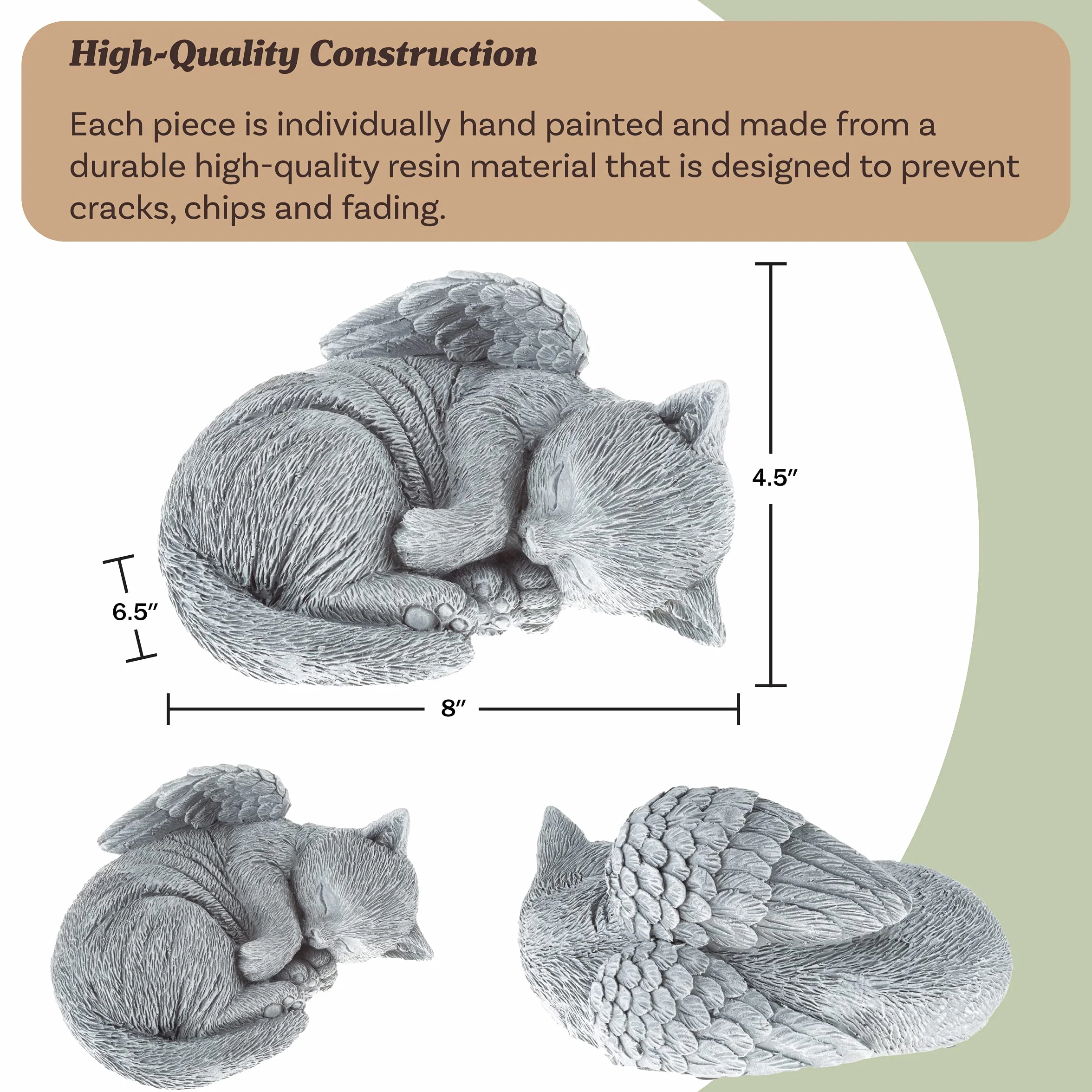 Pure Garden Statua commemorativa per animali domestici, angelo addormentato