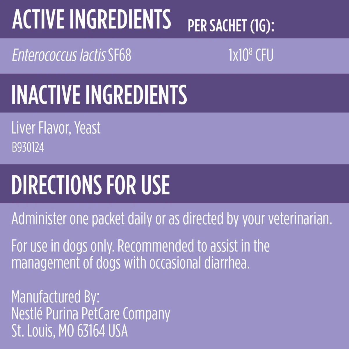 Purina Fortiflora Canine, (30 bustine per confezione) dieta veterinaria