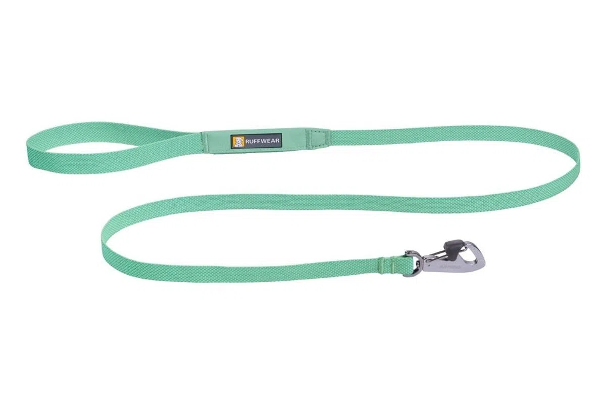 RUFFWEAR Guinzaglio per cani, ultra leggero e resistente, con tasca portaoggetti integrata e clip Crux bloccabile, compatto si piega fino a tasca, verde salvia