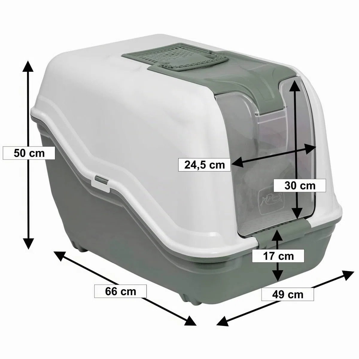 Lettiera per gatti XXL NETTA MAXI bianco/verde specifica per gatti di razza grande