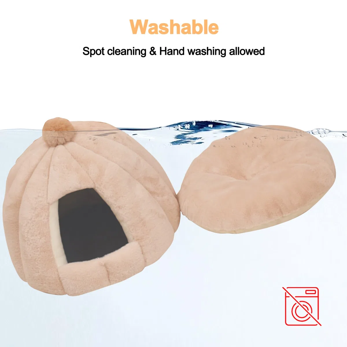 Galatée Letto Grotta Per Gatti, Letto Per Gatti Con Fondo Antiscivolo, Cuccia Per Animali Domestici Con Cuscino Interno Rimovibile e Lavabile, Morbido e Accogliente Igloo Gatto Di Peluche(S, Marrone)