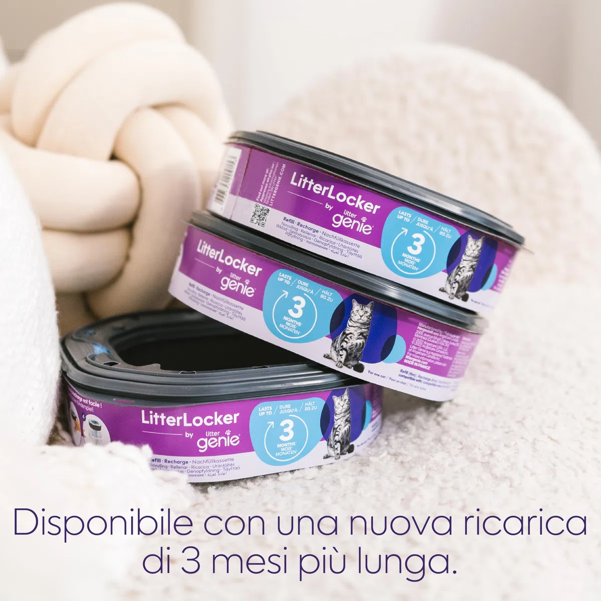 Litter Genie - Official Litter Locker - Pattumiera per lettiera per gatti a prova di odore, facile da pulire, con paletta inclusa e 1 ricarica XL (3 mesi). Compatta e facile da usare.