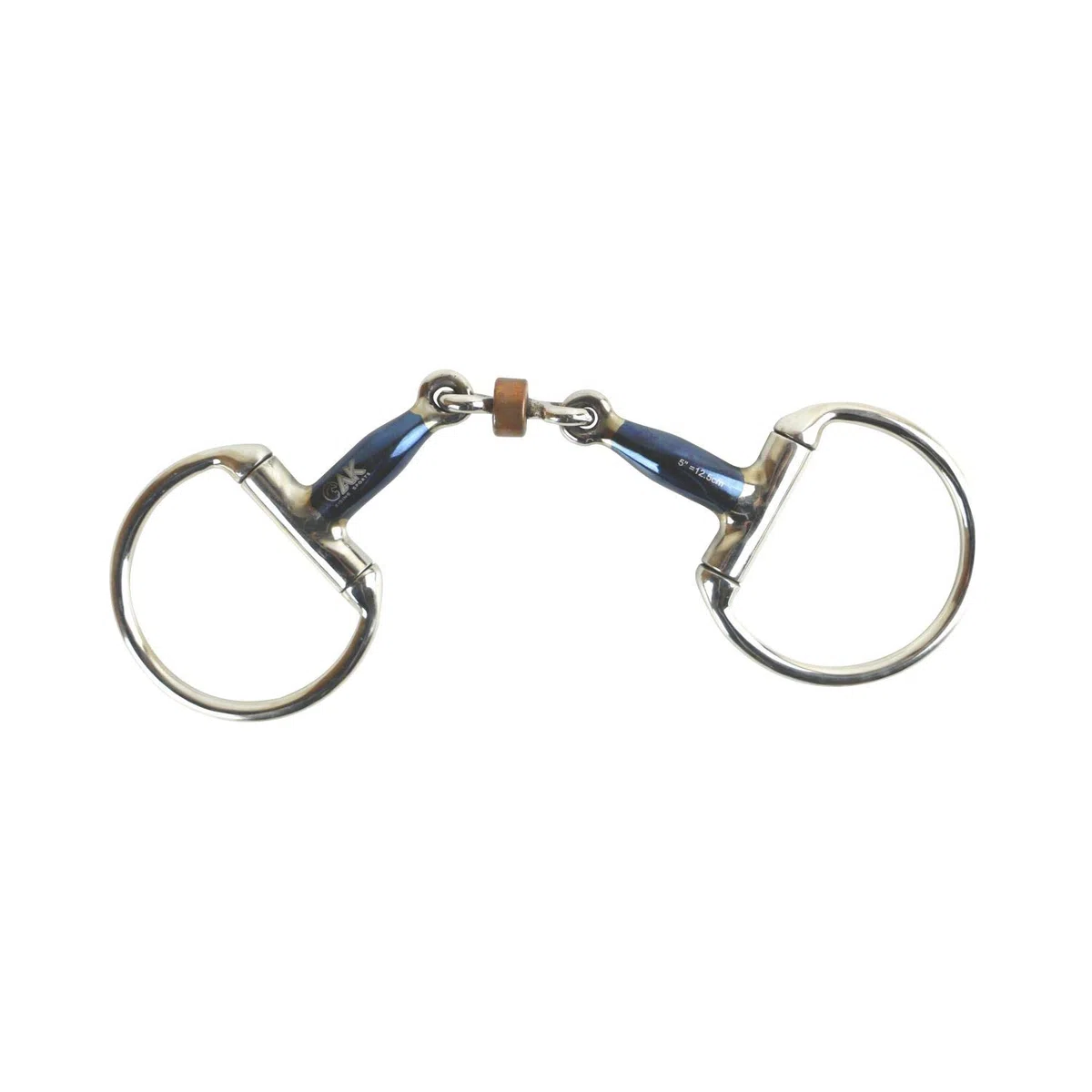 AK Sweat Iron Eggbut - Lozenge a doppio snodo con Cooper Roller Equitazione Bit (5,25'', blu-argento)