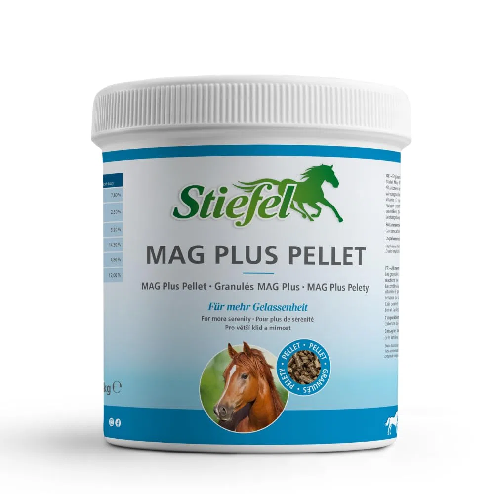 Stiefel Mag Plus per Cavalli, magnesio ad Alto dosaggio per Una Maggiore serenità per promuovere la disponibilità e la concentrazione, con vitamina B12 e vitamina E, Pellet, 1 kg