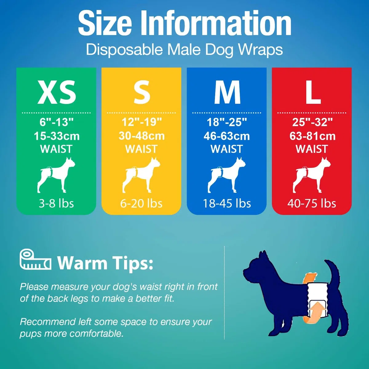 Pet Soft Pannolini per cani maschi - 50 pezzi pannolini monouso per cani maschi con indicatore di bagnatura, pannolini super assorbenti per cuccioli di cane maschi (XS-50 pezzi)