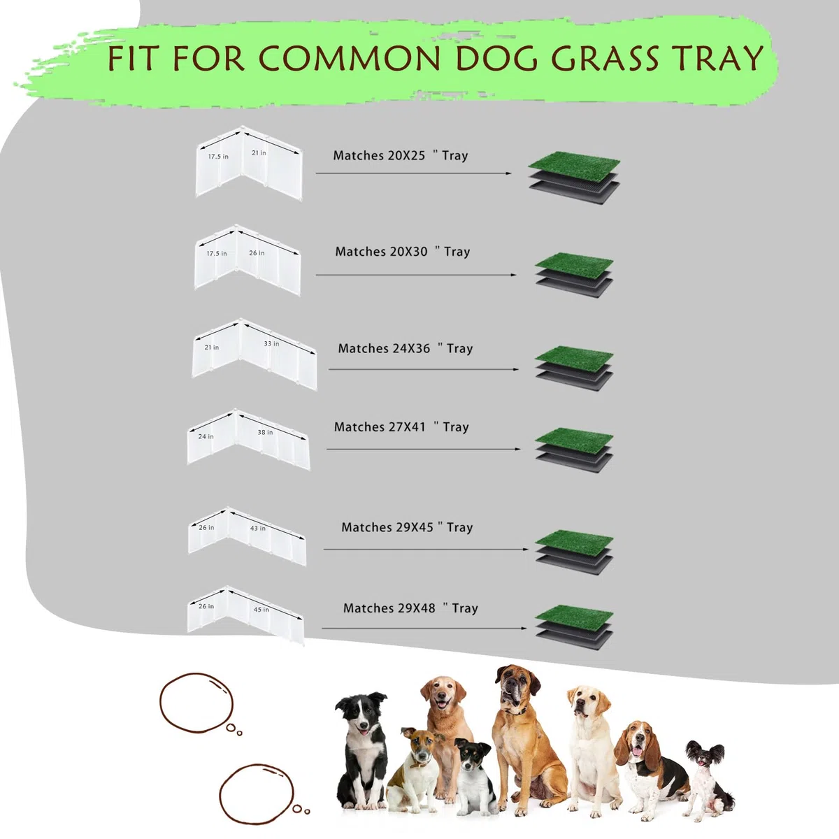 Muro per pipì per cani maschi, adatto per la maggior parte dei tappetini per pipì per cani, previene la pipì dal lato del tappetino, facile da pulire (erba e vassoio non sono inclusi)