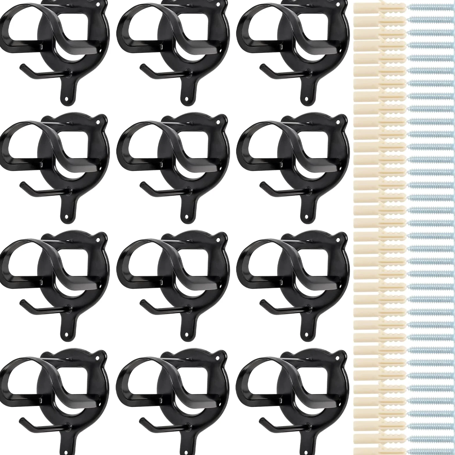 Set di 12 supporti per briglie per cavalli, Cavallo Briglia Rack con Gancio aggiuntivo, per Selle, Scuderie, Deposito di Corde