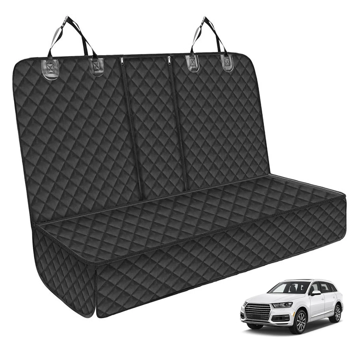Sporgo Rivestimento impermeabile per sedile posteriore per cani: coprisedile auto per animali domestici, antiscivolo e antigraffio (135 x 120 cm)