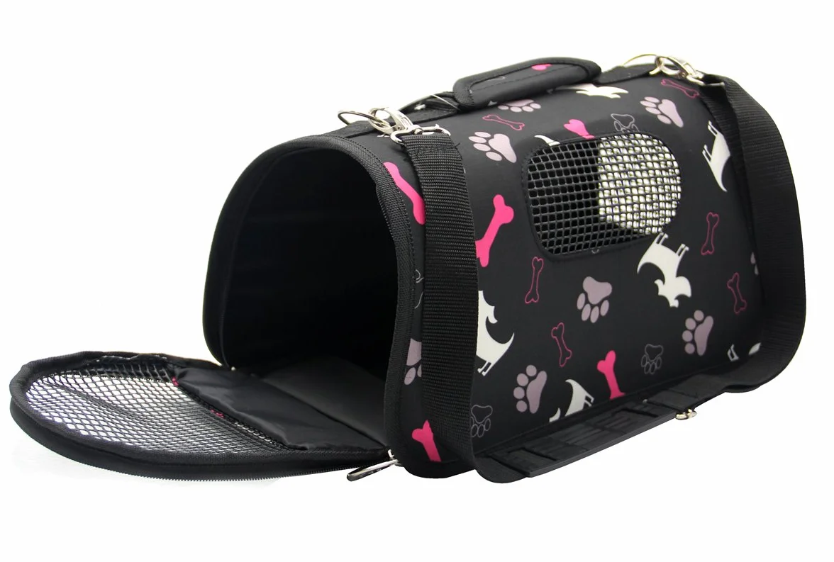 BPS BPS-5636N - Borsa da trasporto per animali domestici, cani, gatti, animali, 3 misure S/M/L a scelta (L, nero)