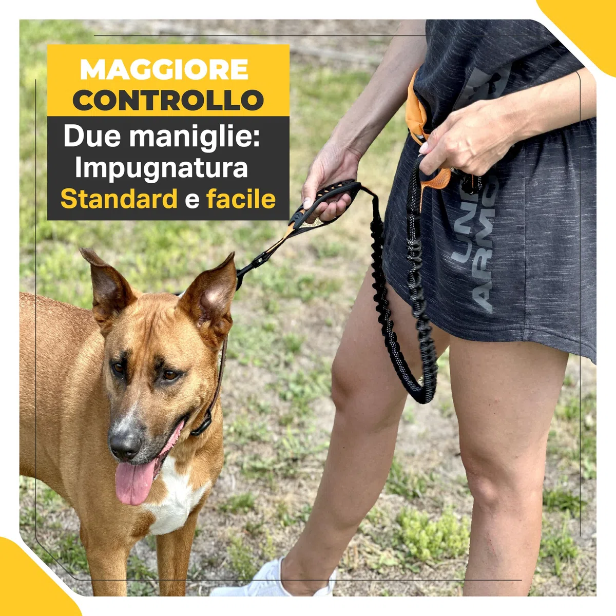 Guinzaglio Mani Libere per Cani - Da Corsa, Cintura Dog Trekking/Jogging, Canicross Fino a 60 Kg