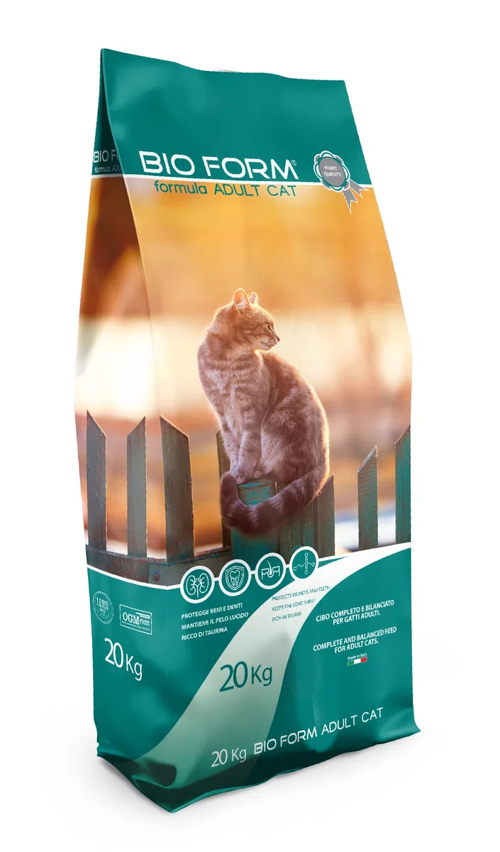 BIO FORM CAT ADULT MIX Pollo con Pesce e Verdure 20Kg. Alimento completo per Gatti adulti. Croccantini per gatti. Cibo secco per gatti.