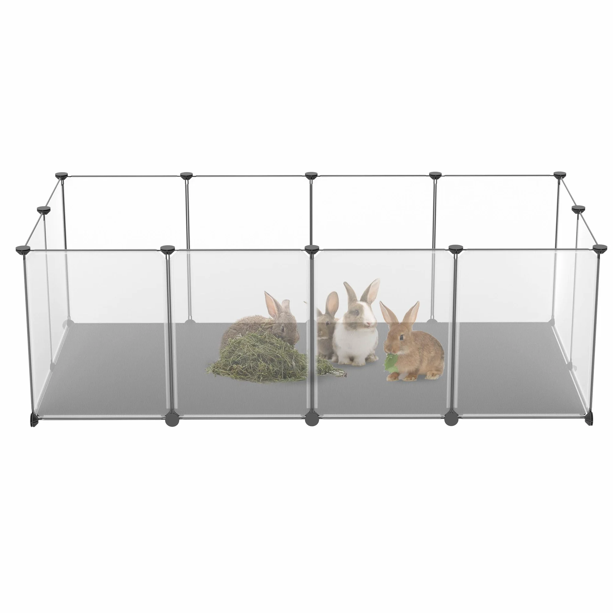 NAIZY Recinto per Animali 12Pcs Recinzione 143x73x46cm con Tappetino Recinzione per Cuccioli Bianco Recinzione per Piccoli Animali 35x45cm per Pezzo Recinzione per Animali da Cortile Fai-da-Te