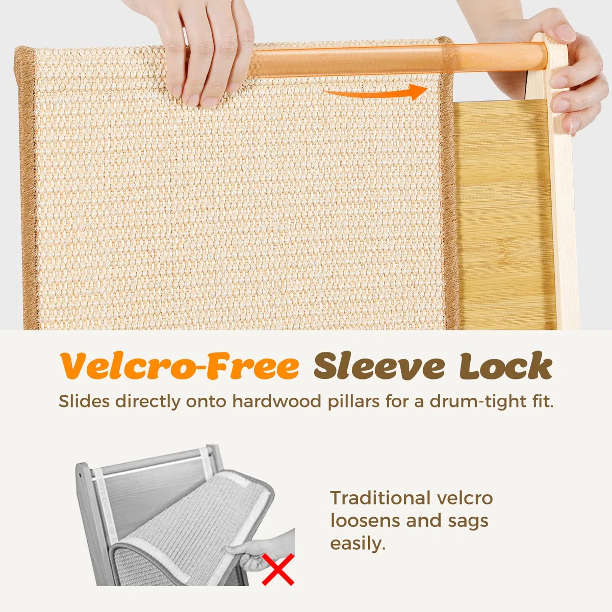 Gimars Tiragraffi per Gatti in Legno di Pino e Sisal Naturale, Tappeto Tira Graffi Multifunzionale a L, Scivolo e Pedana Regolabile Orizzontale e Verticale per Divano, Letto e Parete