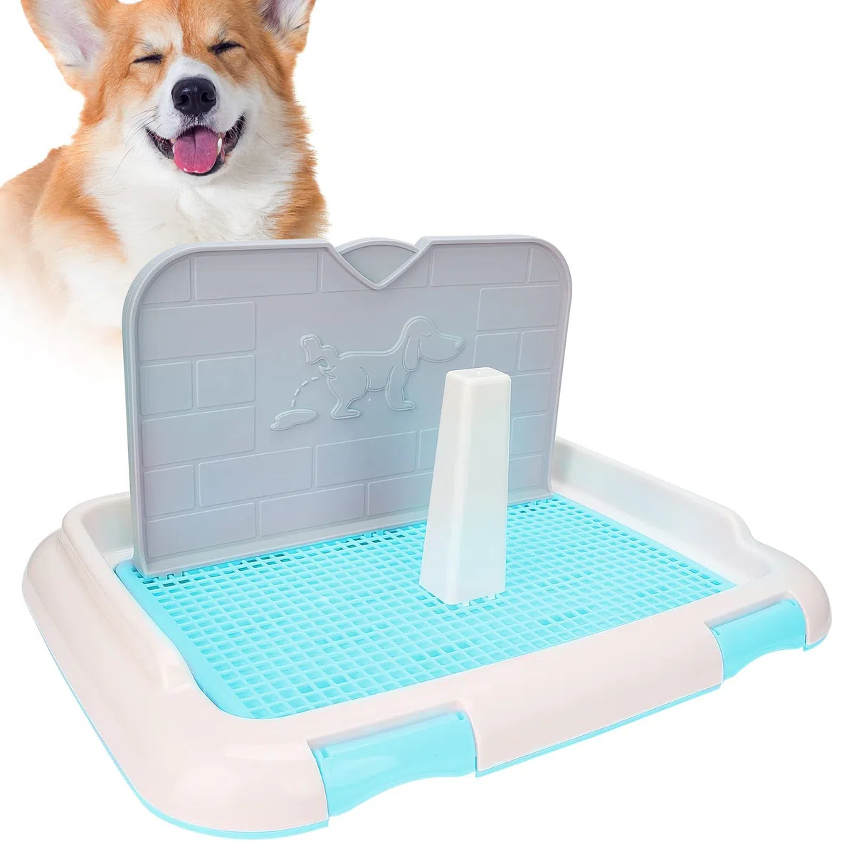 Ejoyous Toilette per Cani, Toilette per Cuccioli, Set Addestramento per Cuccioli, Toilette per Animali con Simulazione della Parete e Minzione Programmata, Vasino per Cani da Interno