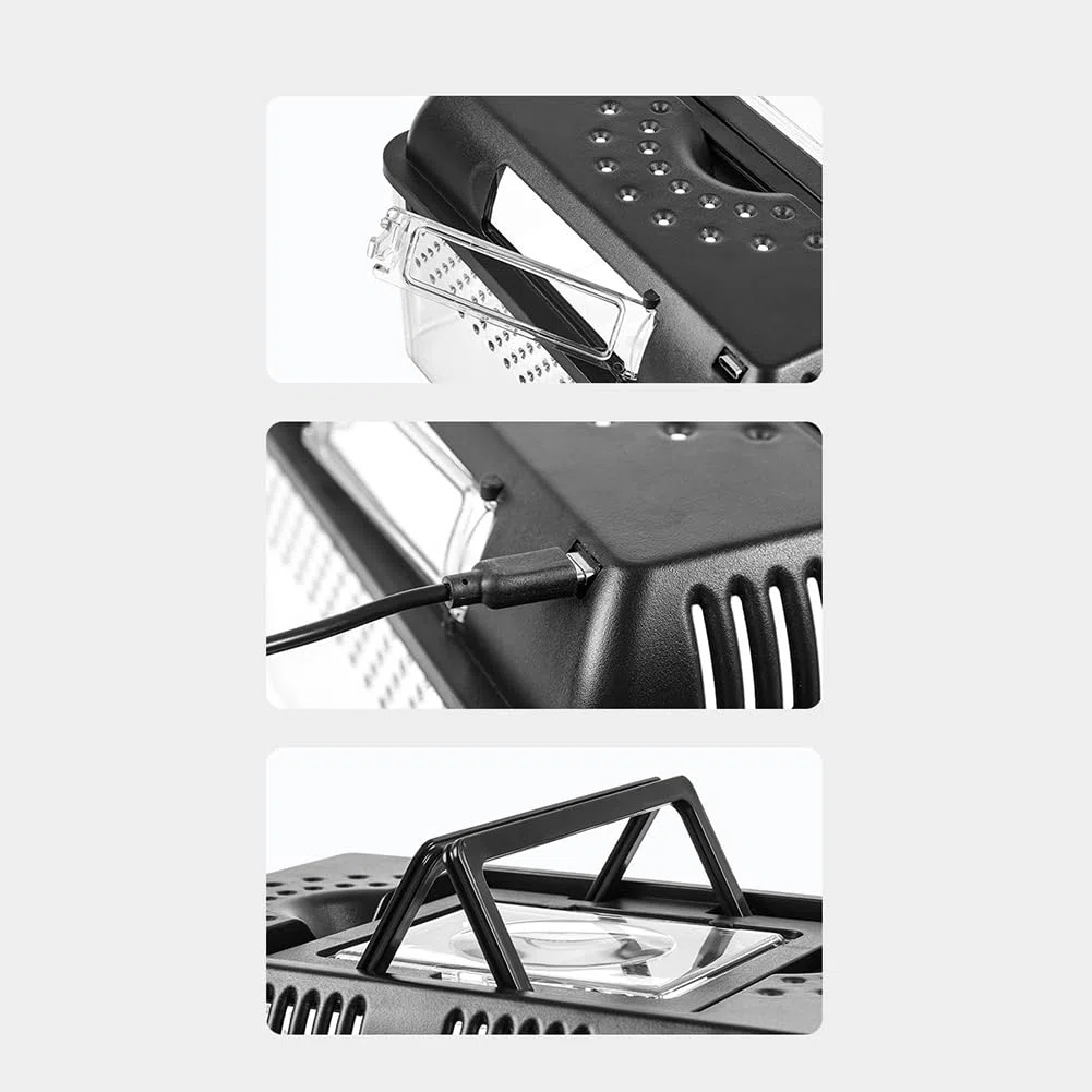 Terrario per Rettili Design Luce Incorporata - Scatola di Alimentazione Portatile Rettile 31,5 x 22 x 12,5 cm - Teca per Rettili - Contenitore Multiuso per Rettili, Anfibi, Topi e Insetti