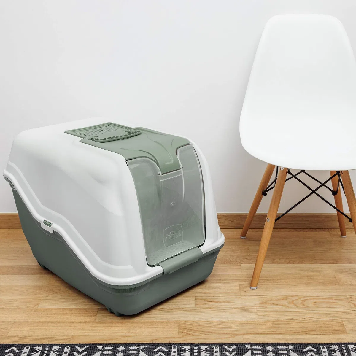 Lettiera per gatti XXL NETTA MAXI bianco/verde specifica per gatti di razza grande