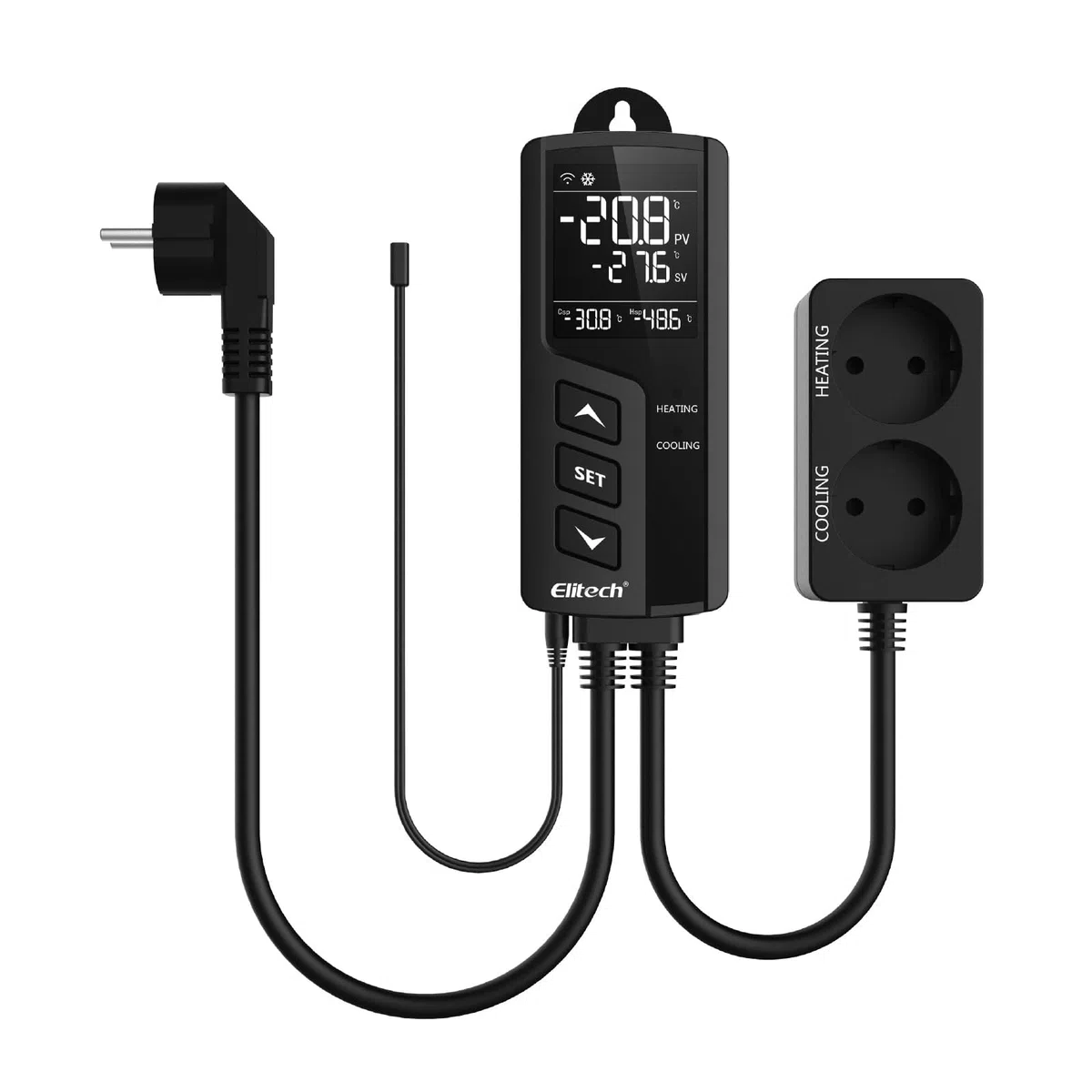Elitech STC-1000WIFI Termoregolatore Digitale Termostato Temperature Controller, Dual Relay 220v Termostato Digitale con Sonda, Per Acquari, Rettili, Riscaldatori, Incubatori