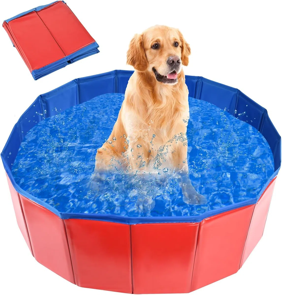 Piscina pieghevole per cani, 60 x 20 cm, vasca da bagno pieghevole per animali domestici, in PVC, antiscivolo, per cani, gatti e bambini, per interni ed esterni