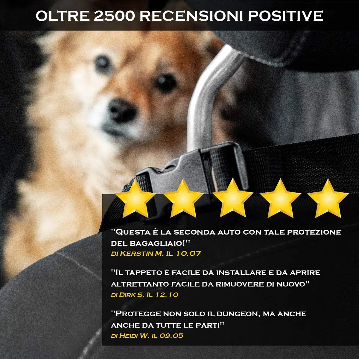 Heldenwerk Protezione universale per bagagliaio di Ideal for Dogs, vano portabagagli con protezione per paraurti, montaggio rapido