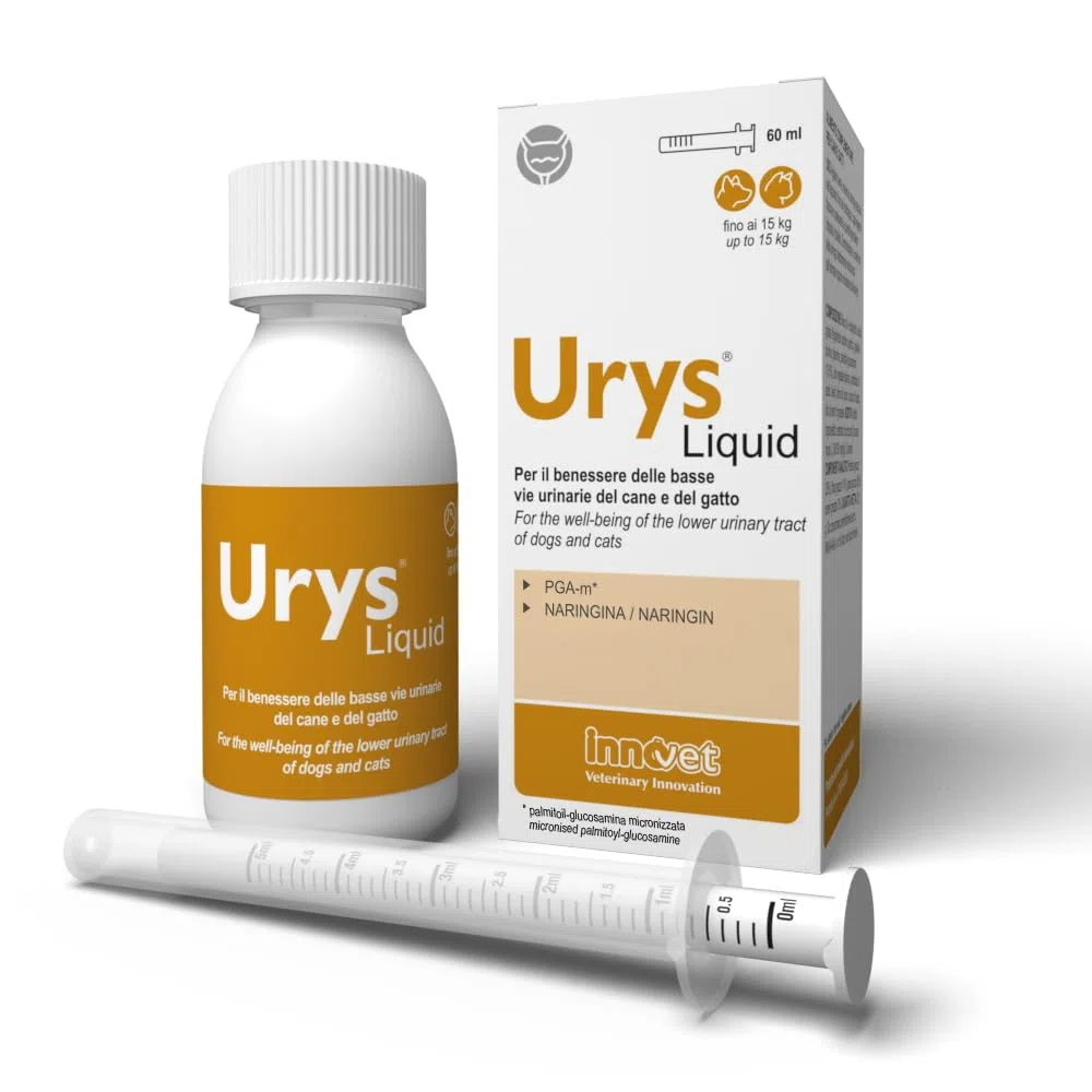 Innovet Urys Liquid 60 ml Per il benessere delle basse vie urinarie del cane e del gatto, con palmitoil-glucosamina micronizzata (PGA-m)