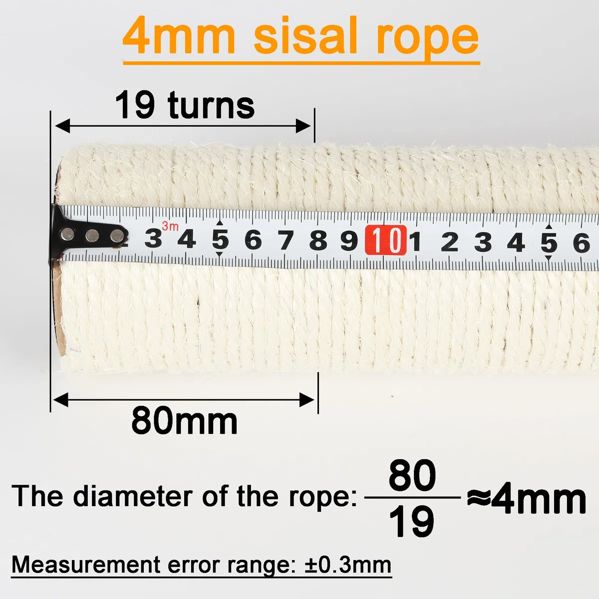 Tiragraffi di ricambio per tiragraffi in sisal da 7,4 cm di diametro per albero del gatto (M8, 45 cm)