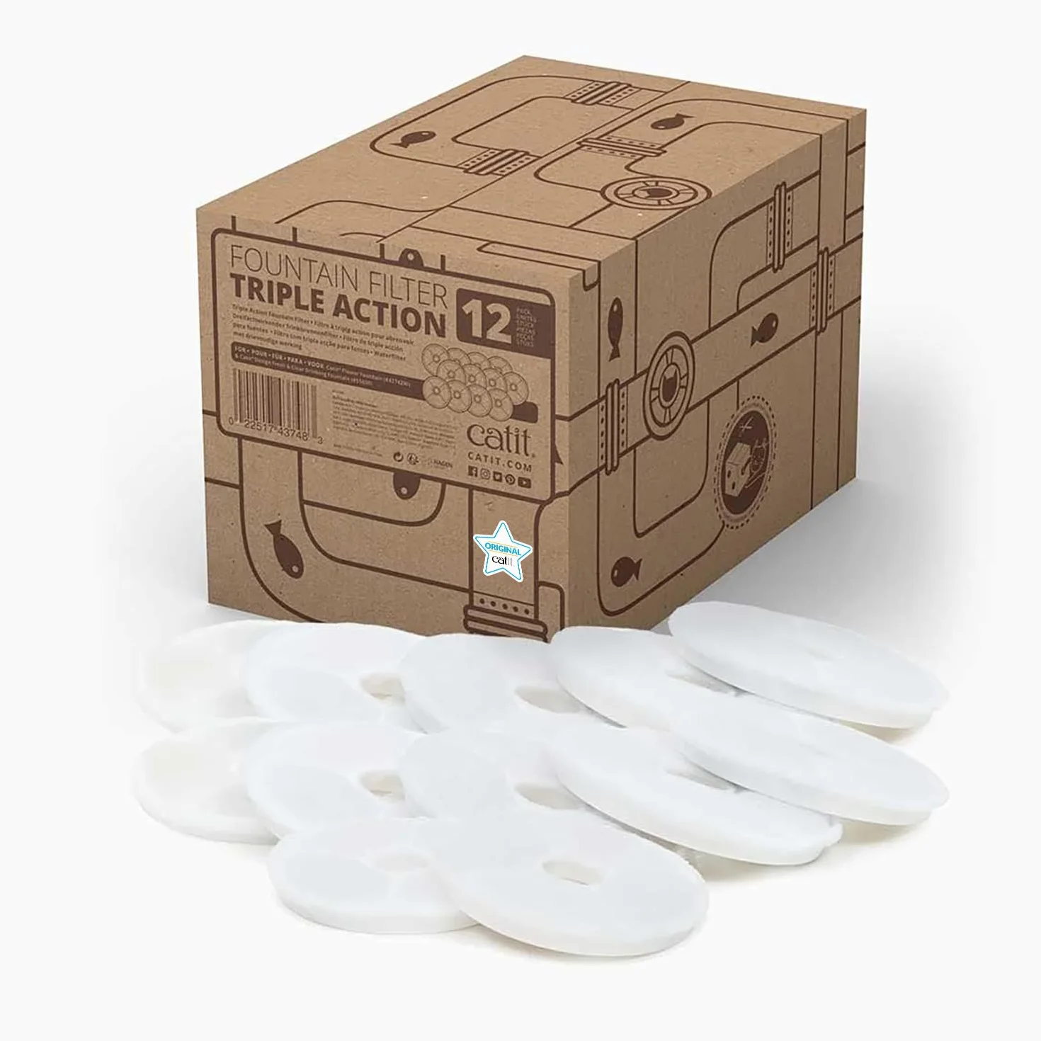 Catit Triple Action Filter per Flower Fountain Set da 12