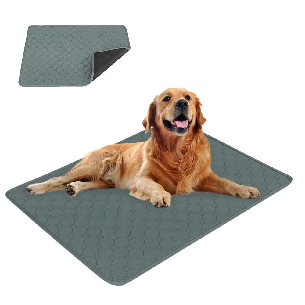 Tappetini Igienici per Cani,Super Tappetini Lavabile Assorbenti Cane,Traversina Lavabile per Cani,Riutilizzabile Tappetini Cane Adatto a Cani e Gatti(1 PZ 150x90 cm) XL-Grigio